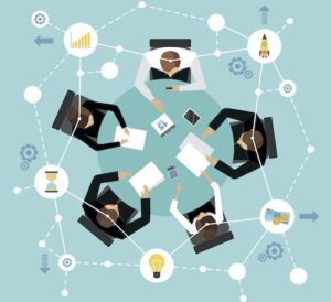 Business management meeting